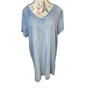Velvet Heart Light Blue V-Neck Denim Dress